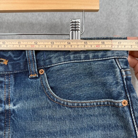 Madewell Womens Brynn Long Short Size 29 Blue Denim Button Fly Raw Hem NWOT - Picture 11 of 13